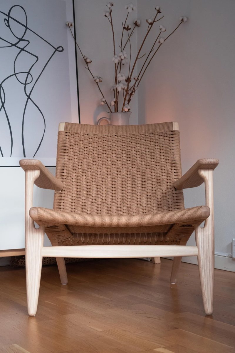 mid century ch25 lounge chair inspired by hans wegner