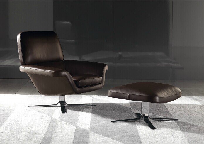 minotti blake soft chair and ottoman
