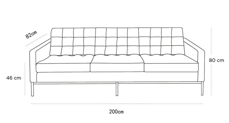 florence knoll leather sofa 6112 3#